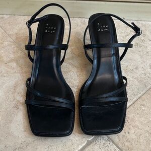 A New Day Black Sandals.Size 10